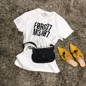 Dark blue denim polka dots fanny pack bag